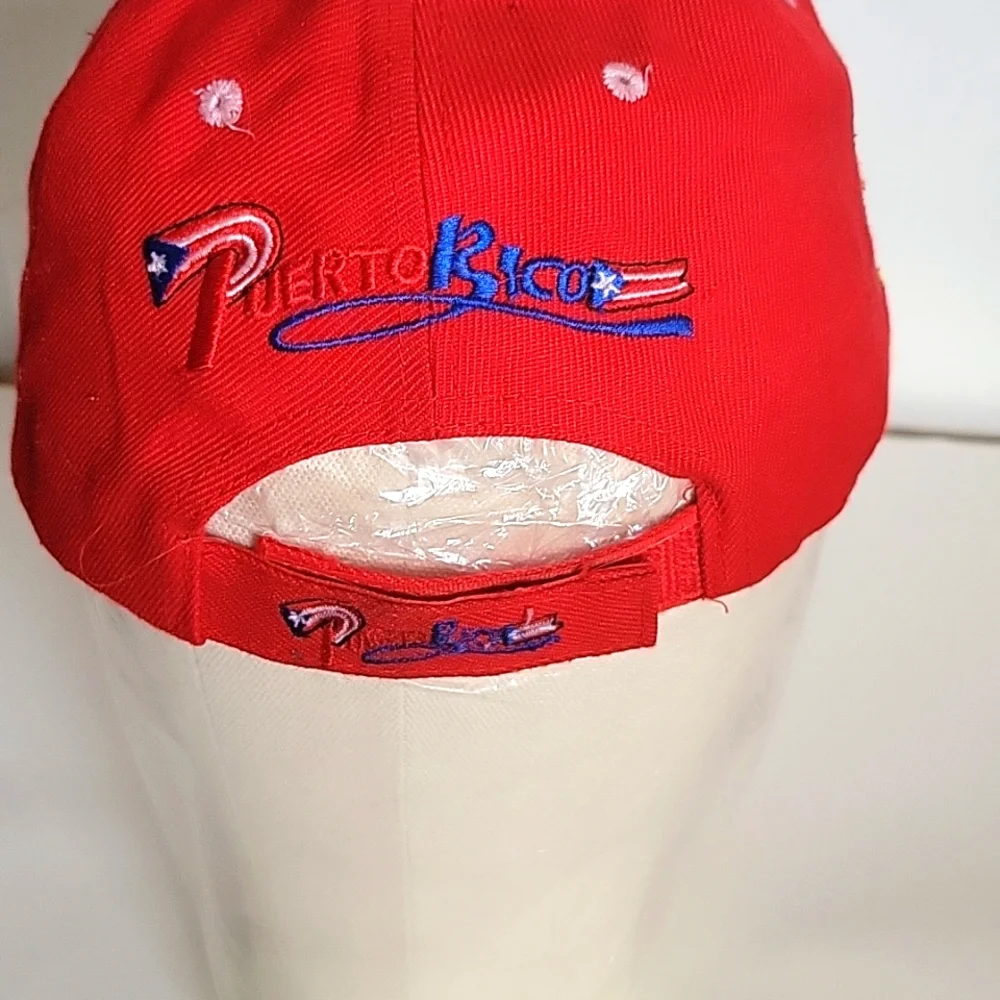 Puerto Rico PR Red Embroider Baseball Cap Hat Adjustable - Picture 5 of 6
